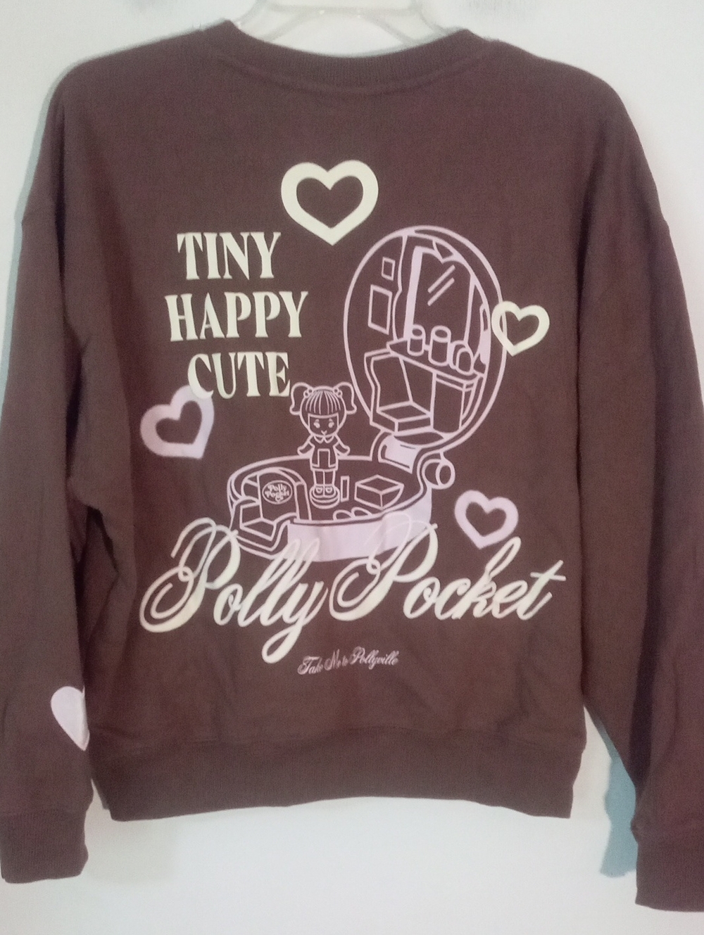 Polly Pocket Brown Graphic Crewneck Sweatshirt NWT $25 Grayson Threads - Picture 4 of 5